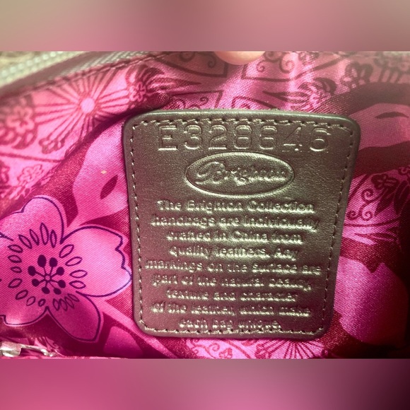 Brighton Leather Rosalie 3D Rose Flower Shoulder Handbag, Embellish Silver Strap - Picture 6 of 16